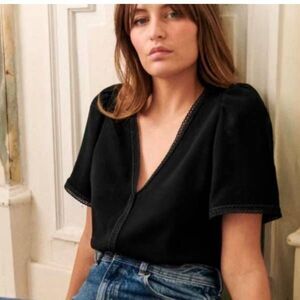 Sezane Valencia Top-Black-EU 34/US 2